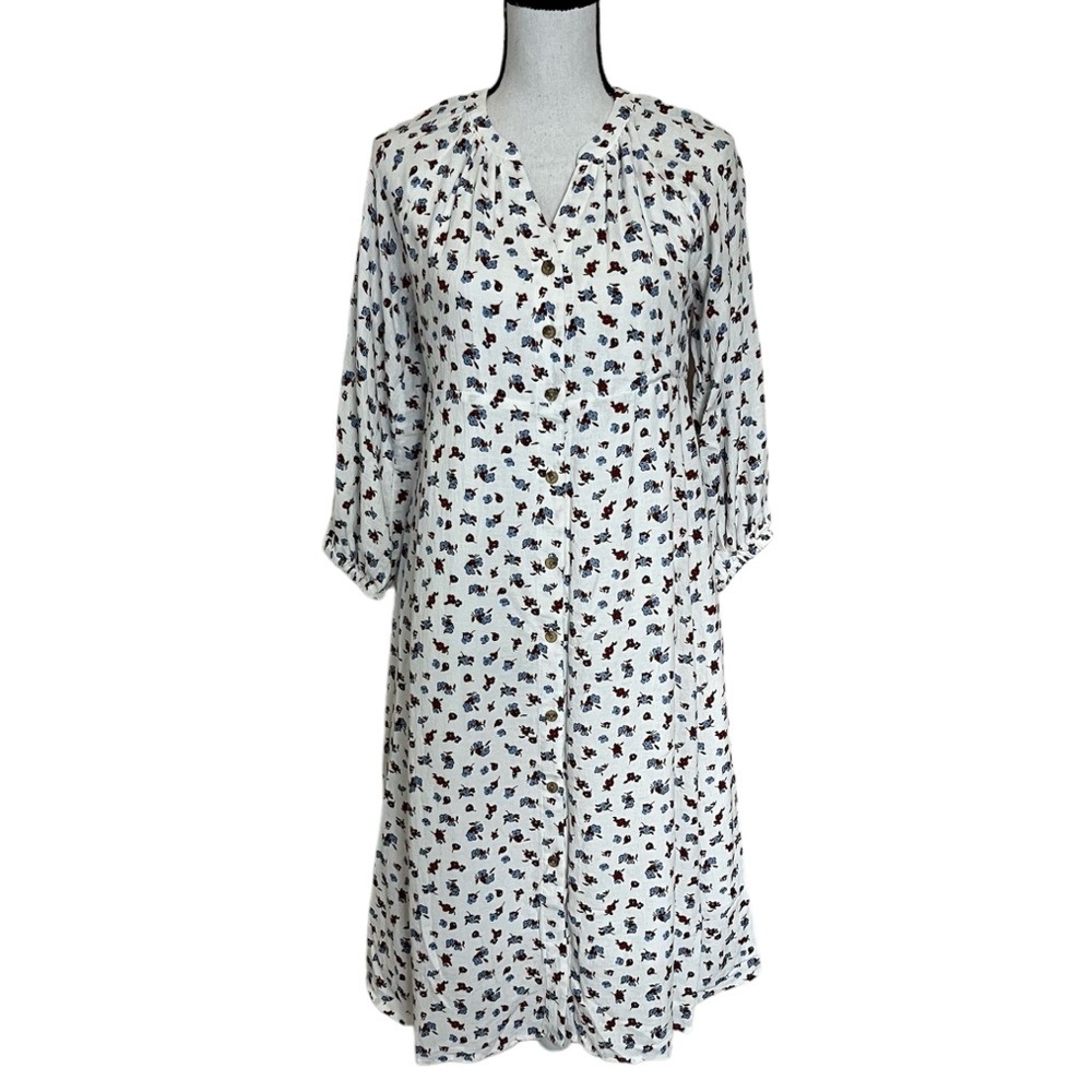 The Nines by Hatch White Floral Button Front Maternity Dress Womens Size XS - Picture 2 of 12